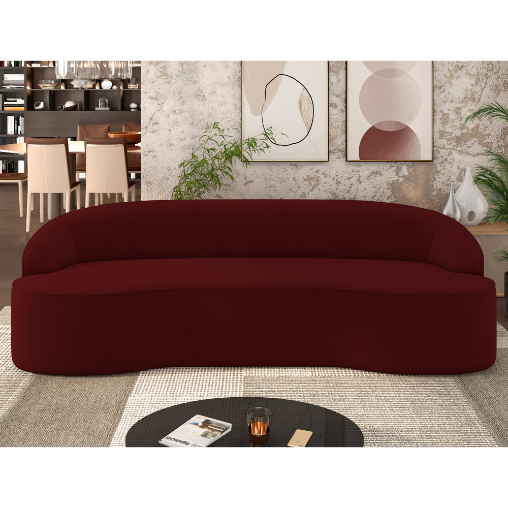 Sofá 2 Lugares para Sala de Estar Living 150cm Theo D06 Veludo Bordô - Mpozenato