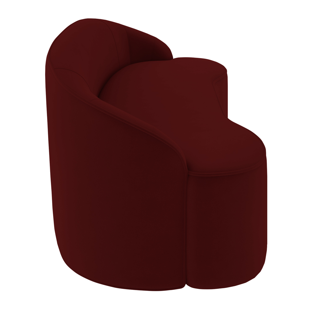 Sofá 2 Lugares para Sala de Estar Living 150cm Theo D06 Veludo Bordô - Mpozenato
