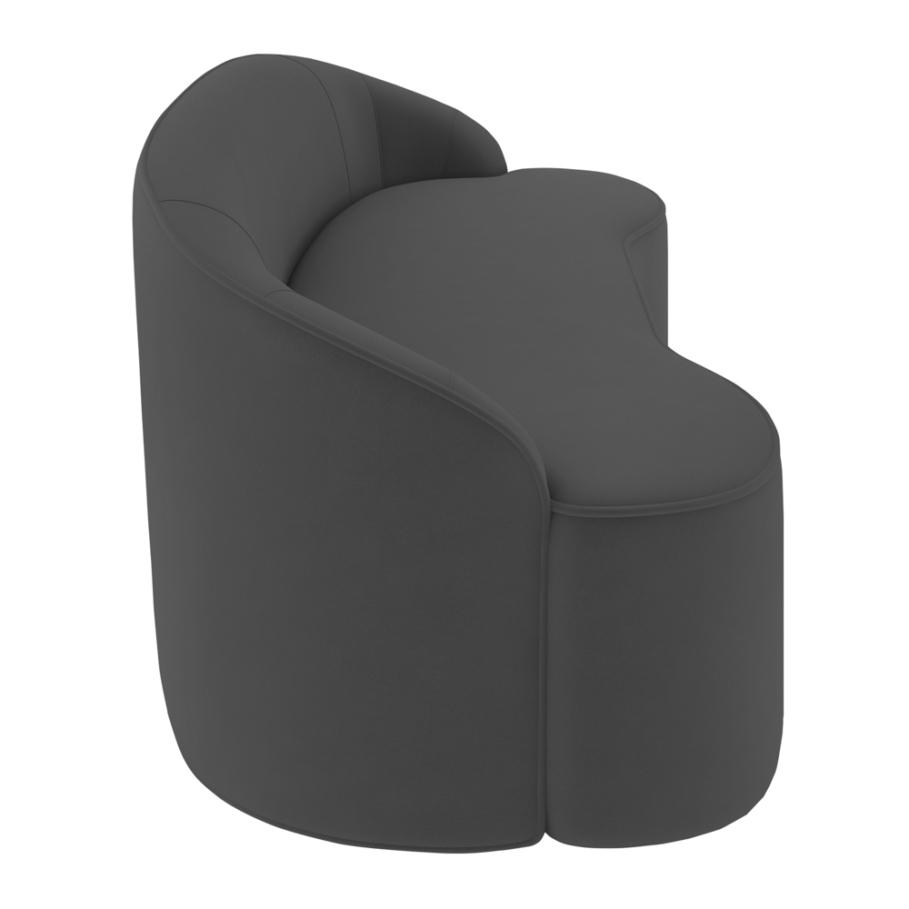 Sofá 2 Lugares para Sala de Estar Living 150cm Theo D06 Veludo Cinza - Mpozenato