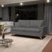 Sofá 200cm 3 Lugares com Almofadas Pés Curvos Veras Suede D05 Cinza - Mpozenato