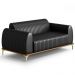 Sofá 210cm 3 Lugares Base Gold Molino D06 PU B-159 Preto - Mpozenato