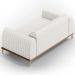 Sofá 210cm 3 Lugares Base Gold Molino D06 PU C-12 Branco - Mpozenato