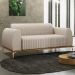 Sofá 210cm 3 Lugares Base Gold Molino D06 Suede C-309 Bege - Mpozenato