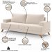 Sofá 3 Lugares 180cm Living Pés Curvos Santi D05 Suede Bege - Mpozenato