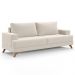 Sofá 3 Lugares 180cm Living Pés Curvos Santi D05 Suede Bege - Mpozenato