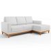 Sofá 3 Lugares 200cm Living Com Chaise Direito Sala de Estar Kayrós D05 Sintético Branco - Mpozenato
