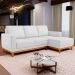 Sofá 3 Lugares 200cm Living Com Chaise Direito Sala de Estar Kayrós D05 Sintético Branco - Mpozenato