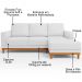 Sofá 3 Lugares 200cm Living Com Chaise Direito Sala de Estar Kayrós D05 Sintético Branco - Mpozenato