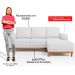 Sofá 3 Lugares 200cm Living Com Chaise Direito Sala de Estar Kayrós D05 Sintético Branco - Mpozenato