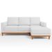 Sofá 3 Lugares 200cm Living Com Chaise Direito Sala de Estar Kayrós D05 Sintético Branco - Mpozenato