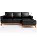 Sofá 3 Lugares 200cm Living Com Chaise Direito Sala de Estar Kayrós D05 Sintético Preto - Mpozenato