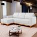 Sofá 3 Lugares 200cm Living Com Chaise Esquerdo Sala de Estar Kayrós D05 Sintético Branco - Mpozenato