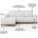 Sofá 3 Lugares 200cm Living Com Chaise Esquerdo Sala de Estar Kayrós D05 Sintético Branco - Mpozenato