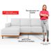 Sofá 3 Lugares 200cm Living Com Chaise Esquerdo Sala de Estar Kayrós D05 Sintético Branco - Mpozenato