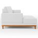 Sofá 3 Lugares 200cm Living Com Chaise Esquerdo Sala de Estar Kayrós D05 Sintético Branco - Mpozenato