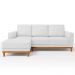 Sofá 3 Lugares 200cm Living Com Chaise Esquerdo Sala de Estar Kayrós D05 Sintético Branco - Mpozenato