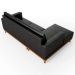 Sofá 3 Lugares 200cm Living Com Chaise Esquerdo Sala de Estar Kayrós D05 Sintético Preto - Mpozenato