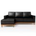 Sofá 3 Lugares 200cm Living Com Chaise Esquerdo Sala de Estar Kayrós D05 Sintético Preto - Mpozenato