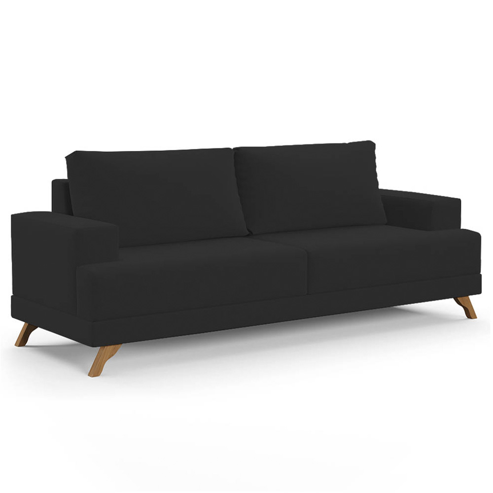 Sofá 3 Lugares 200cm Living Pés Curvos Santi D05 Linho Cru - Mpozenato