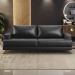 Sofá 3 Lugares 200cm Living Pés Curvos Santi D05 Sintético Preto - Mpozenato