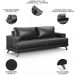 Sofá 3 Lugares 200cm Living Pés Curvos Santi D05 Sintético Preto - Mpozenato