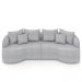 Sofá 3 Lugares 210cm Orgânico Quito K04 Bouclê Cinza - Mpozenato