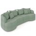 Sofá 3 Lugares 210cm Orgânico Quito K04 Bouclê Verde - Mpozenato