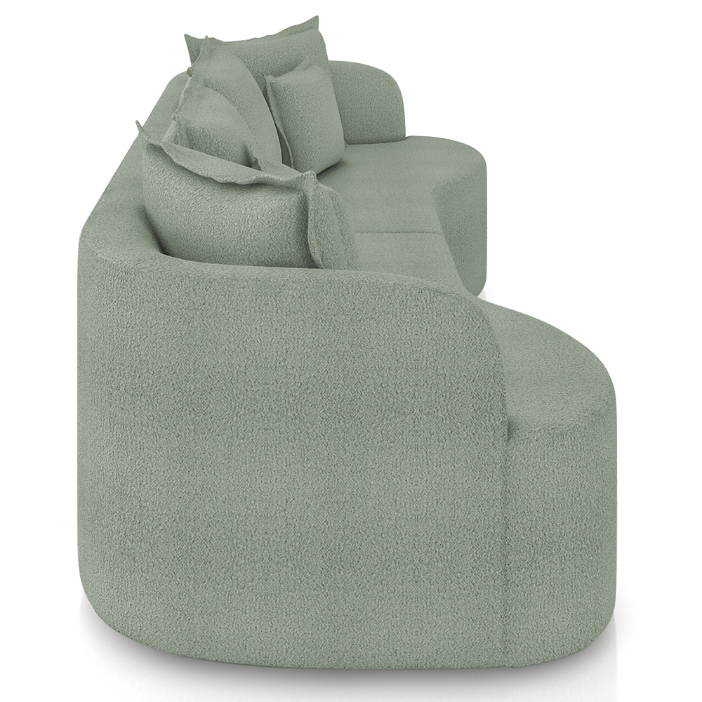 Sofá 3 Lugares 210cm Orgânico Quito K04 Bouclê Verde - Mpozenato