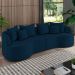Sofá 3 Lugares 210cm Orgânico Quito K04 Veludo Azul Marinho - Mpozenato