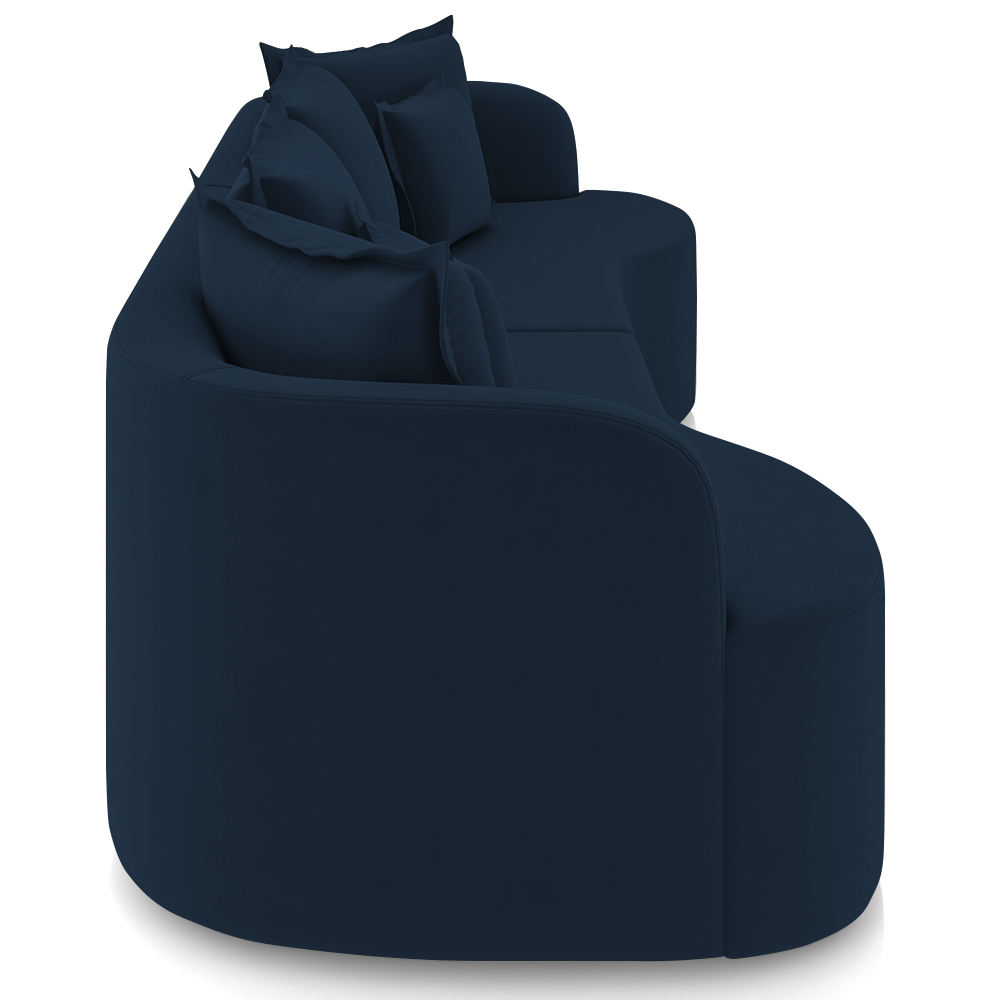 Sofá 3 Lugares 210cm Orgânico Quito K04 Veludo Azul Marinho - Mpozenato