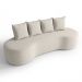 Sofá 3 Lugares 210cm Orgânico Viana B10 Bouclê Creme - Mpozenato