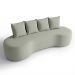 Sofá 3 Lugares 210cm Orgânico Viana B10 Bouclê Menta - Mpozenato