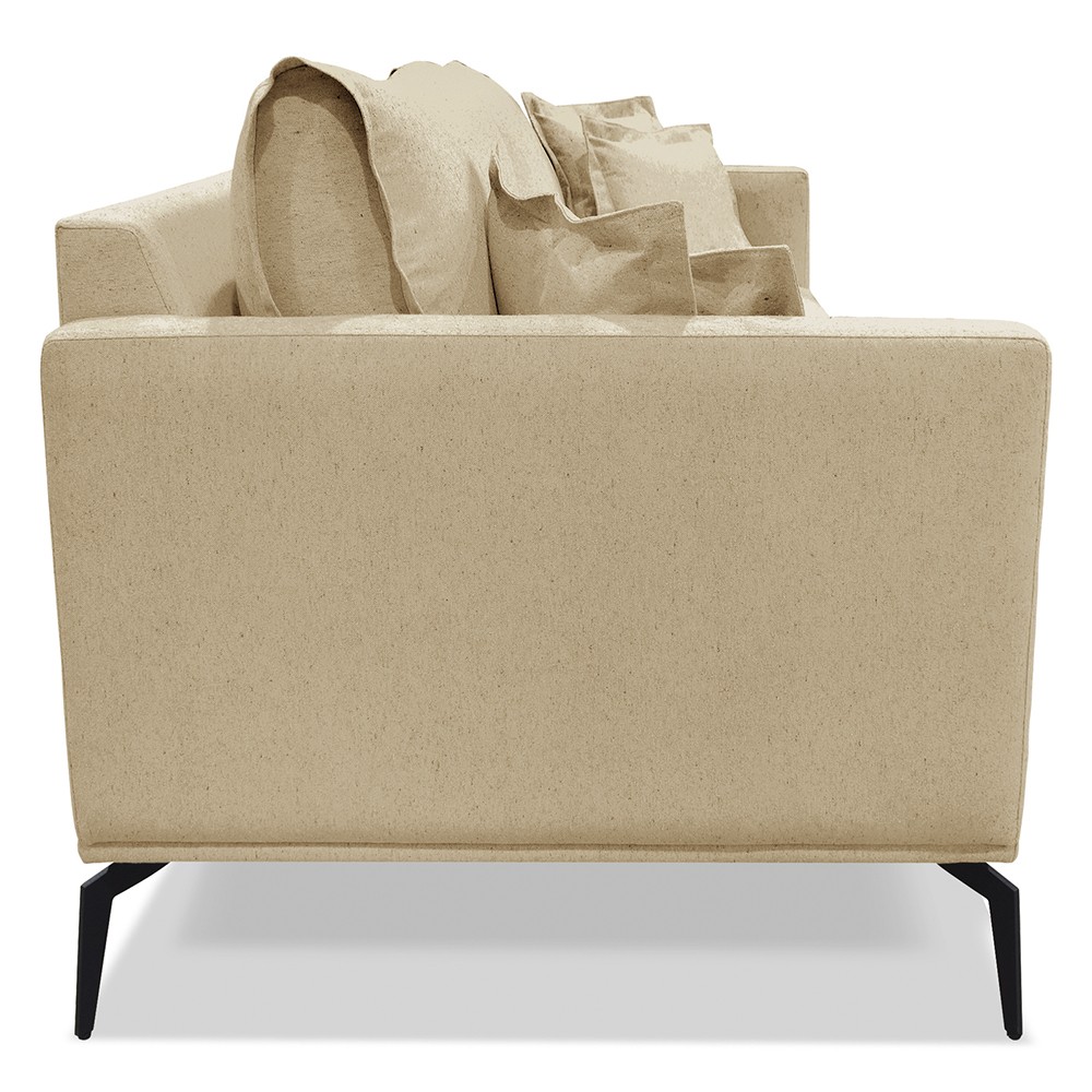 Sofá 3 Lugares 220cm Pés de Metal Vecchia S06 Linho Dourado - Mpozenato
