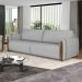 Sofá 3 Lugares 223cm Pés Madeira Amaranto M22 Veludo Cinza - Mpozenato