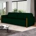 Sofá 3 Lugares 223cm Pés Madeira Amaranto M22 Veludo Verde - Mpozenato