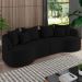 Sofá 3 Lugares 230cm Orgânico Quito K04 Veludo Preto  - Mpozenato