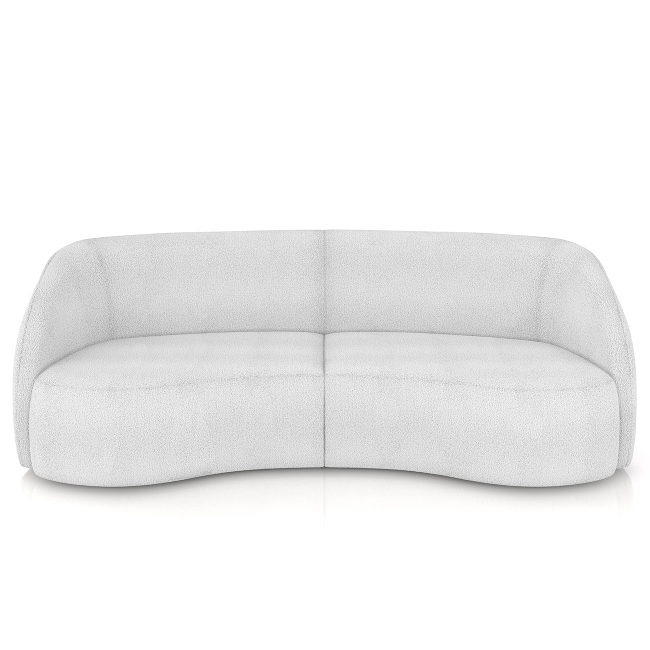 Sofá 3 Lugares 240cm Orgânico Zion M22 Boucle Branco - Mpozenato