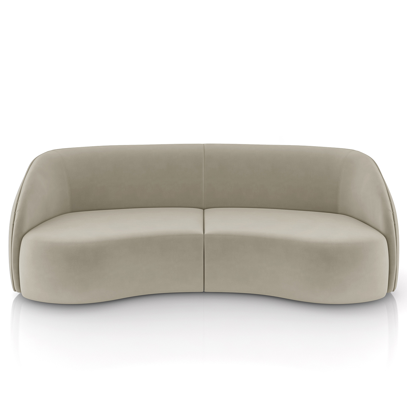 Sofá 3 Lugares 288cm Orgânico Zion M22 Veludo Bege - Mpozenato
