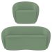 Sofá 3 Lugares Living 180cm e 1 Poltrona Giratória Garbin K04 Bouclê Verde - Mpozenato