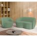 Sofá 3 Lugares Living 180cm e 1 Poltrona Giratória Garbin K04 Bouclê Verde - Mpozenato