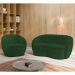 Sofá 3 Lugares Living 180cm e 1 Poltrona Giratória Garbin K04 Veludo Verde - Mpozenato