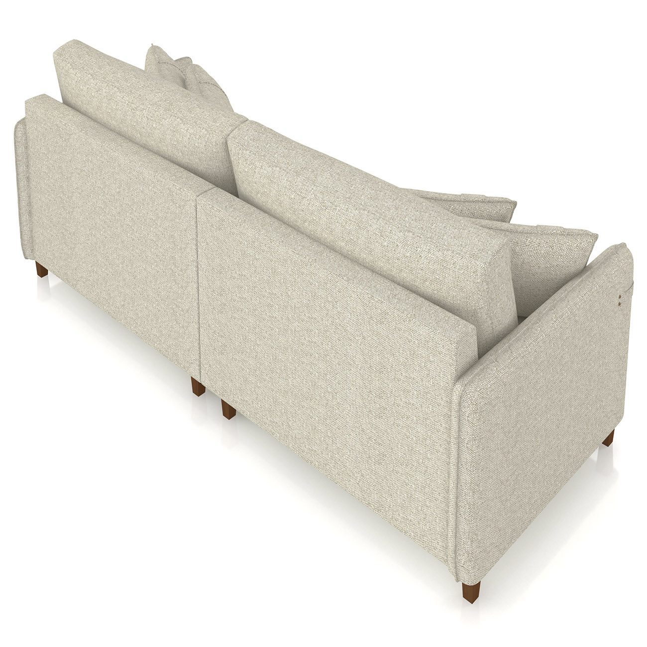 Sofá 3 Lugares Living 192cm Pé Madeira Zoe Linho Cru Z08    - Mpozenato