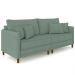 Sofá 3 Lugares Living 192cm Pé Madeira Zoe Linho Verde Z08  - Mpozenato