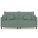 Sofá 3 Lugares Living 192cm Pé Madeira Zoe Linho Verde Z08  - Mpozenato
