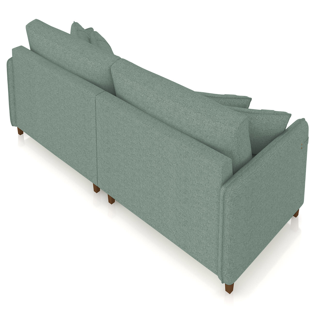 Sofá 3 Lugares Living 192cm Pé Madeira Zoe Linho Verde Z08  - Mpozenato