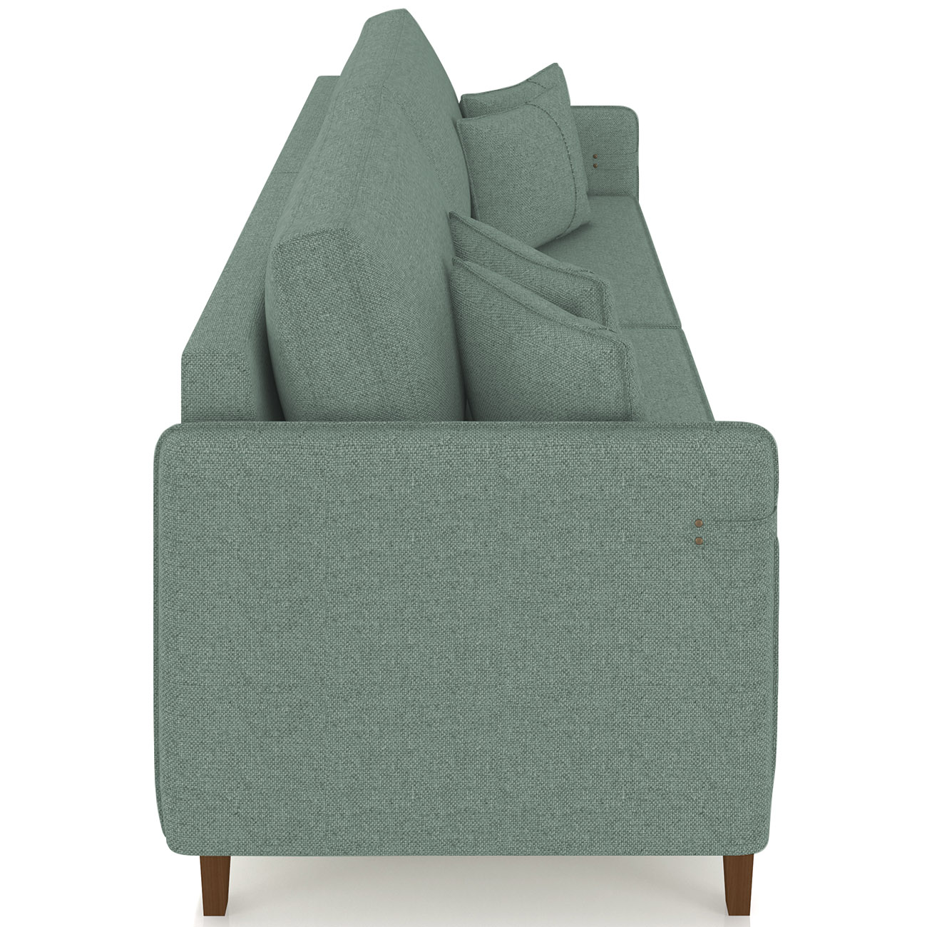 Sofá 3 Lugares Living 192cm Pé Madeira Zoe Linho Verde Z08  - Mpozenato