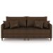 Sofá 3 Lugares Living 192cm Pé Madeira Zoe Sintético Marrom Z08 - Mpozenato