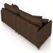 Sofá 3 Lugares Living 192cm Pé Madeira Zoe Sintético Marrom Z08 - Mpozenato