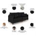 Sofá 3 Lugares Living 192cm Pé Madeira Zoe Sintético Preto Z08 - Mpozenato