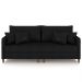 Sofá 3 Lugares Living 232cm Pé Madeira Zoe Sintético Preto Z08 - Mpozenato
